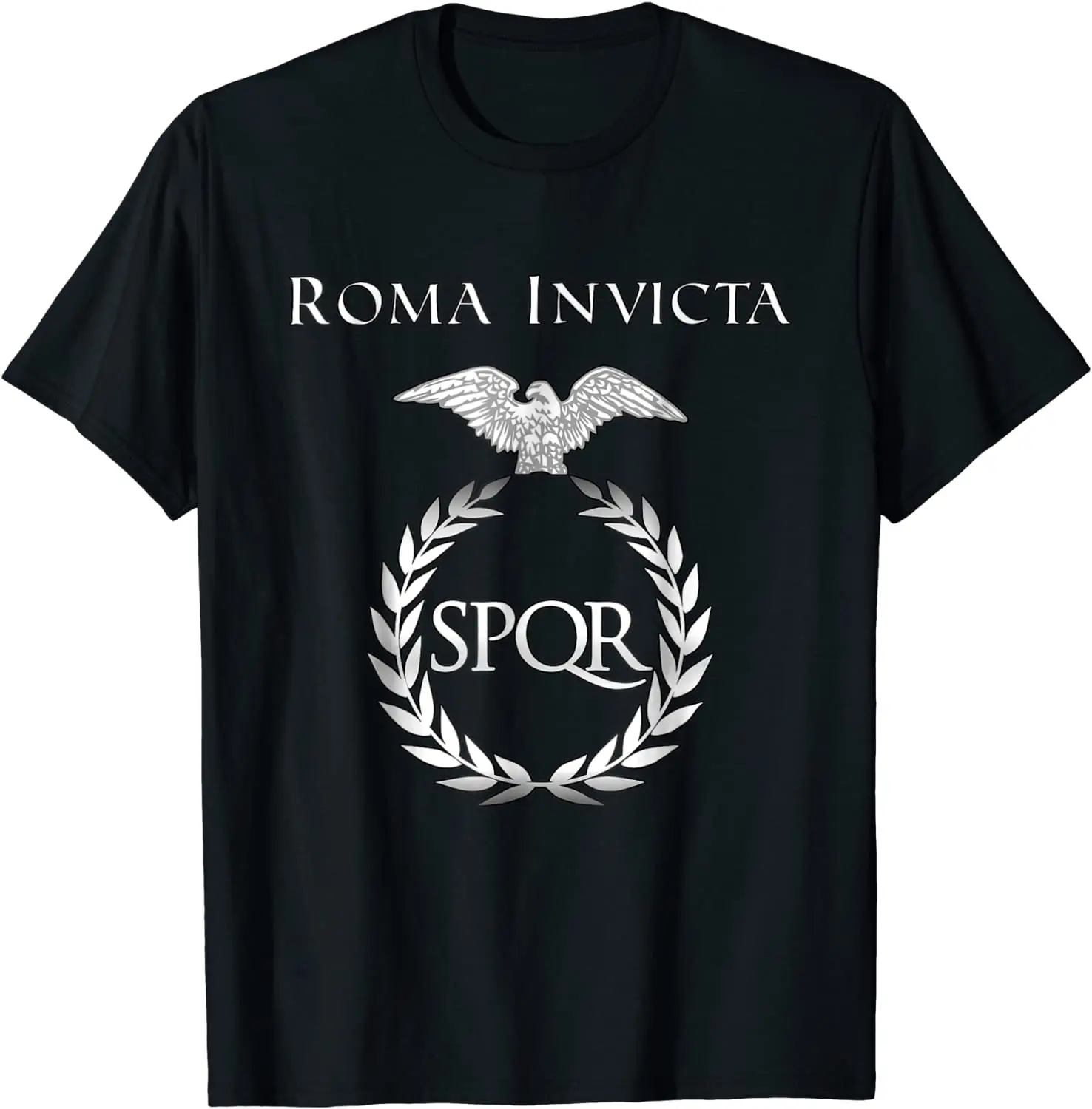 Roma Invicta. Spqr Rome Roman Empire Latin T Shirt New 100% Cotone Manica Corta O-Collo T-Shirt Casual Mens Top
