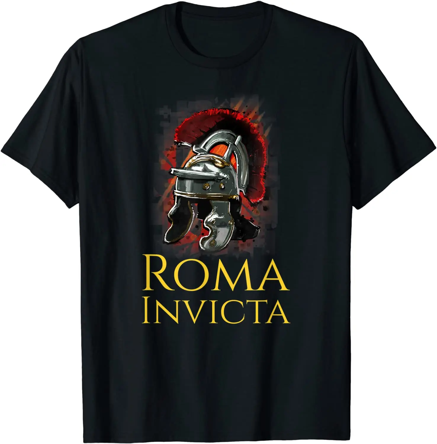 Roma Invicta - Roman Helmet Spqr Ancient Rome T-Shirt Manica Corta Casual Cotton O-Collo Summer Tees