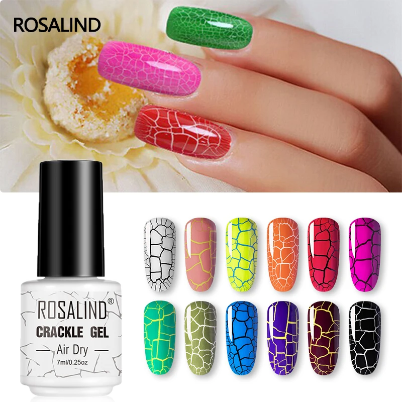 Rosalind Gel Polish Cracking Lacca Per Unghie 7Ml Base Per Gel Vernice Gel Uv Asciugatura Rapida Manicure Nail Art Crackle Smalto Per Unghie