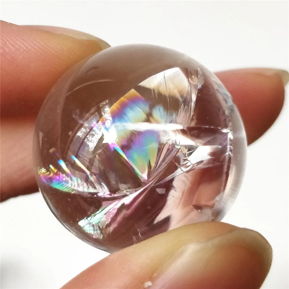 100G Natural Crack Clear & Smoky Quartz Trasparente Mini Ball Arcobaleno Aura Chakra Di Cristallo Reiki Sfere Di Guarigione Gioielli Indie