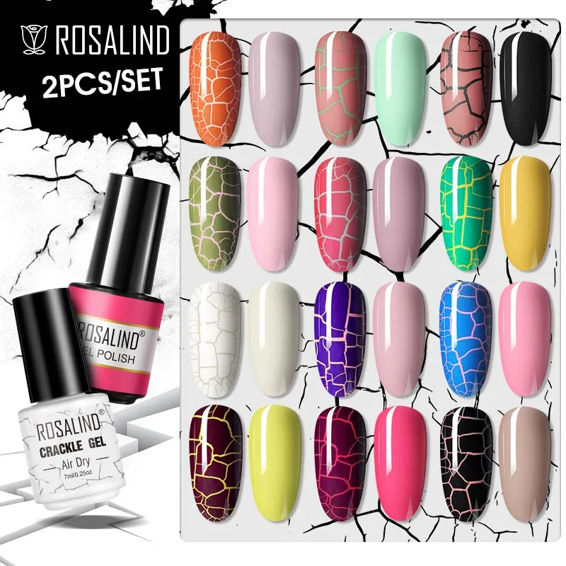 Rosalind Crackle Gel Polish Semi Permanente Cracking Lacca Per Unghie Asciugatura Rapida Nail Art Top Base Coat Vernici Ibride Smalto Gel