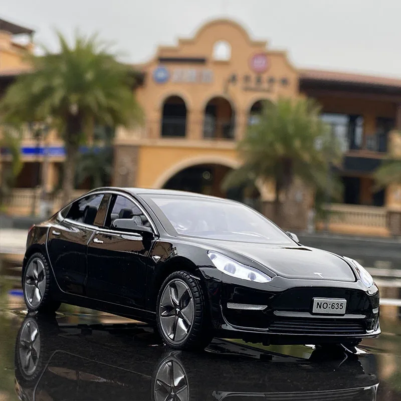 1:32 Tesla Model X Model 3 Model S Model Y Alloy Car Model Diecast Toy Car Sound And Light Kid Toys For Children Gifts Boy Toy