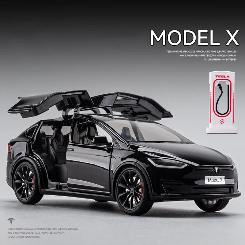 1:24 Tesla Model X Model Y Tesla Model 3 Alloy Die Cast Toy Car Model Sound And Light Giocattolo Per Bambini Da Collezione Regalo Di Compleanno
