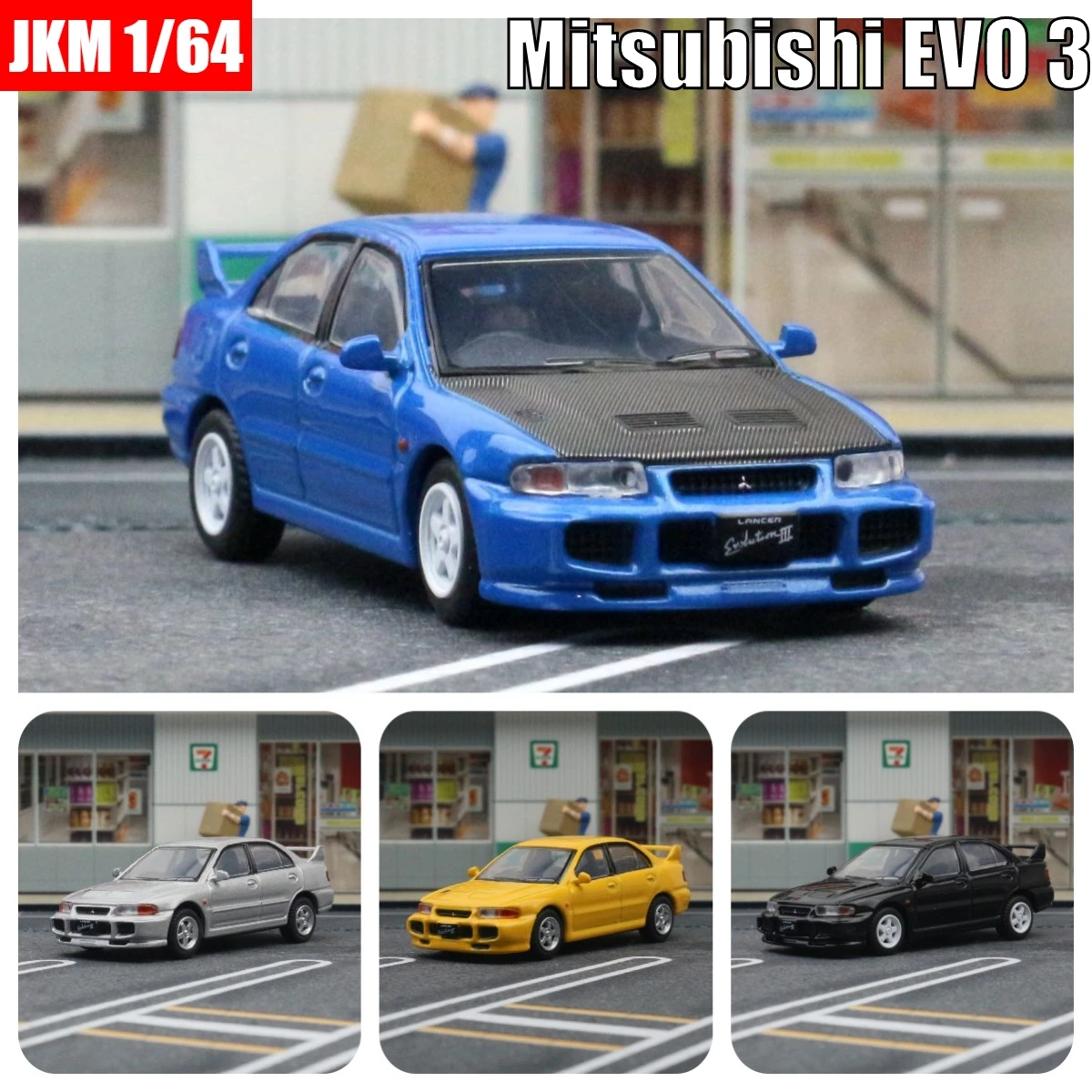 1:64 Mitsubishi Evolution Evo 3 Forte Modello In Miniatura, Jkm 1/64 Premium Toy Car Vehicle Free Wheels Diecast Alloy Collection Gift