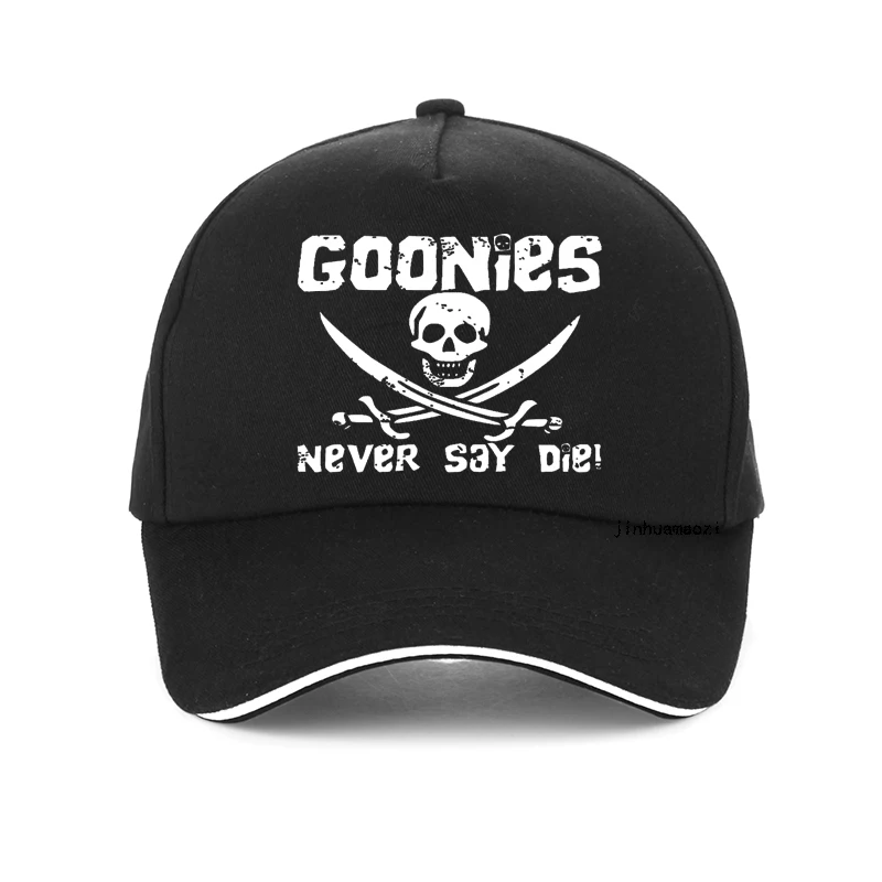 Never Say Die Goonies Pirate Flag Jolly Roger Print Berretto Da Baseball The Goonies Never Say Die Astoria Oregon Pirate Flag Hat Bone