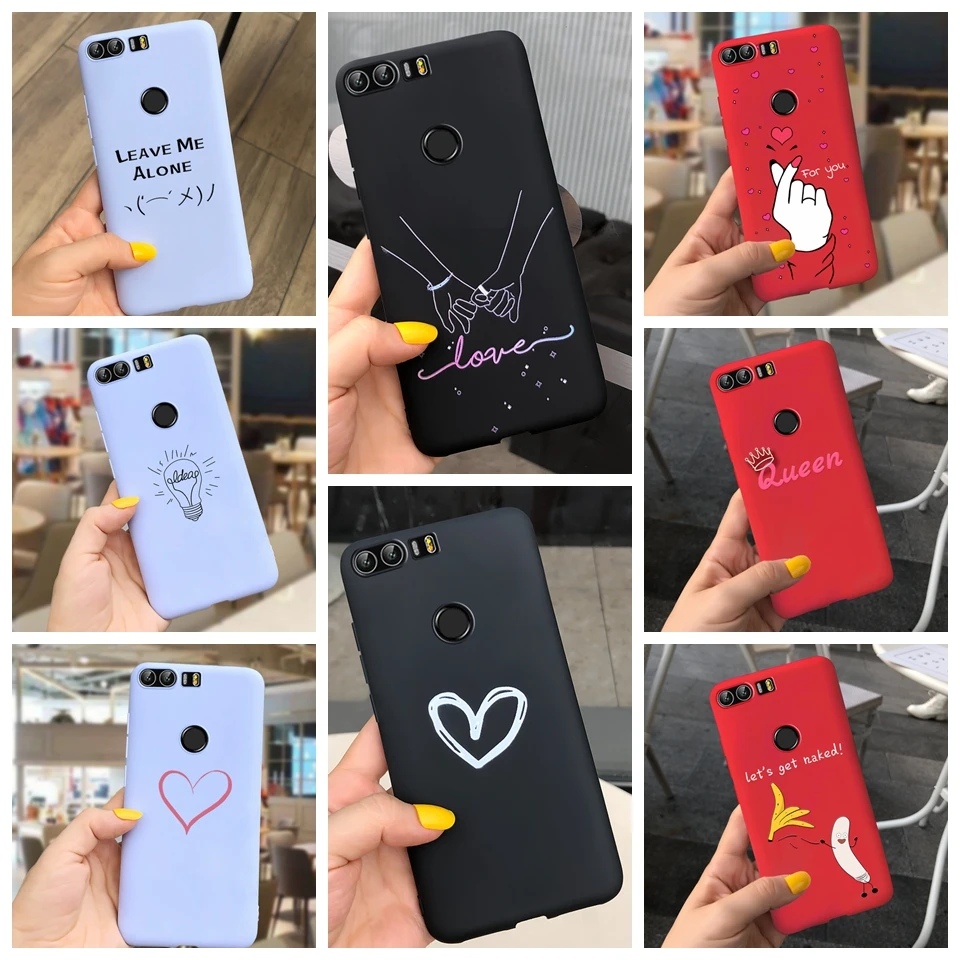Morbido Silicone Liquido Coppie Cuore Bello Per Il Caso Di Huawei Honor 8 Frd-L09 Frd-L19 Coperchio Di Protezione Per Honor8 Frd-Al00 Di Goccia 5.2"