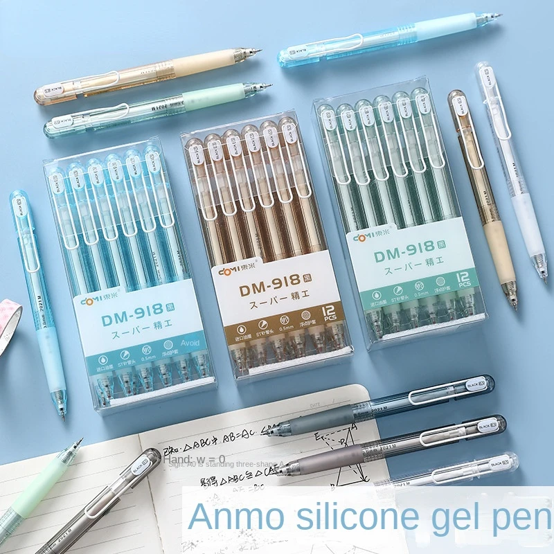 12 Pz/Scatola Dm-918 Penna Gel Seiko Penna Per Titolo Semplice St Tubo Per Aghi Penne Per Firma Con Guaina Morbida Per Scrivere Cancelleria
