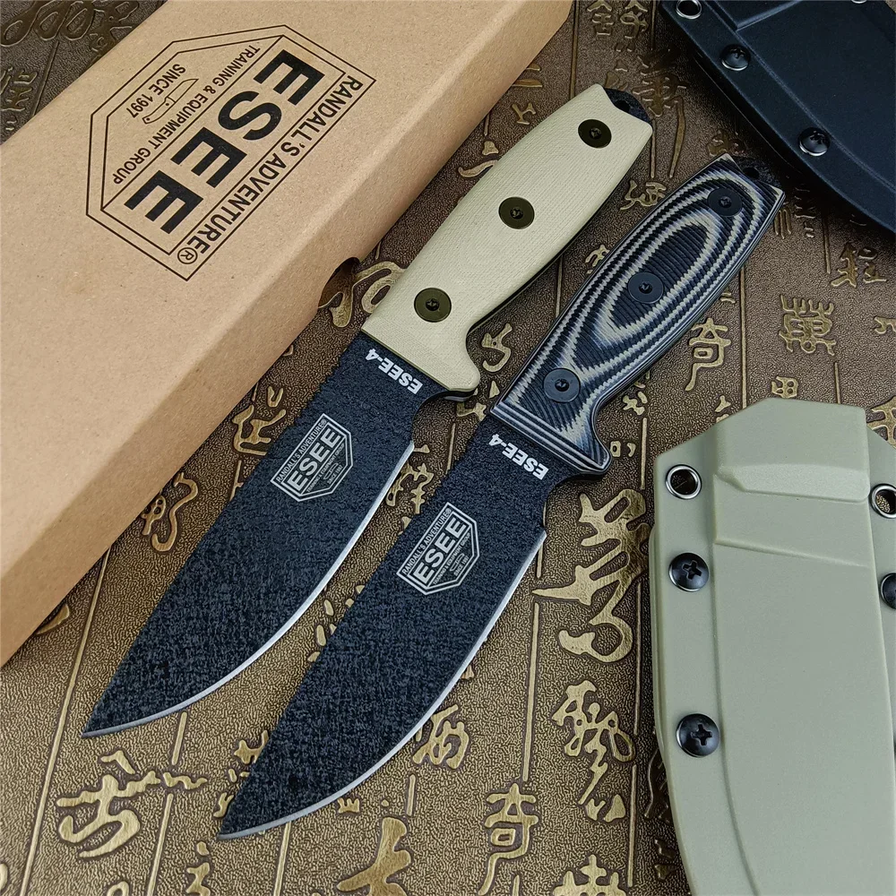 G10 Maniglie Esee4 Coltello Da Caccia Tattico Campeggio All'Aperto Coltelli Da Combattimento Dritti A Lama Fissa Con Coltelli Da Sopravvivenza Con Gua