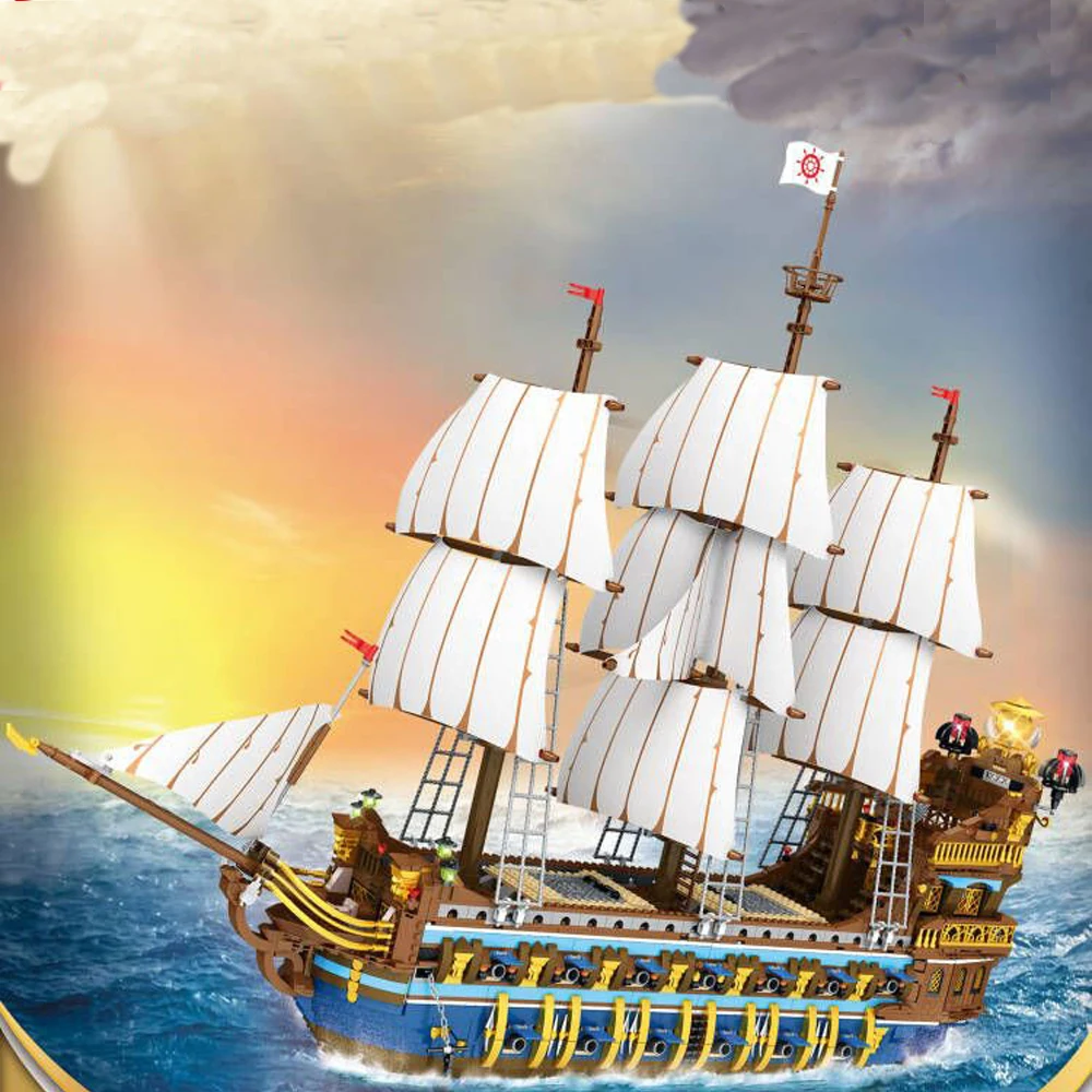 Idee Di Esperti Creativi Nave Royal Sunshine Pirates Ship Caribbean Blocks Moc Bricls Model Building Blocks Movie Toys 66011