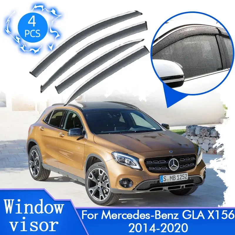 Per Mercedes-Benz Gla X156 200 180 220 2014 ~ 2020 Deflettore Tenda Da Sole Protezione Vent Cover Sun Rain Window Visor Protector Accessori