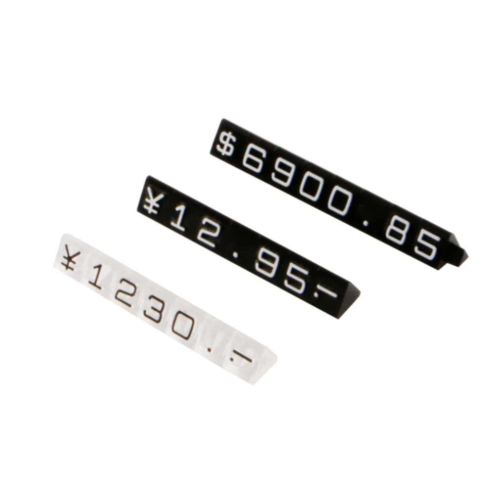 Mini Jewelry Price Display Cube Number Regolabile Yuan Valuta Dollaro Dollaro Segno Tablet Stand Numeri Arabi Block Kit
