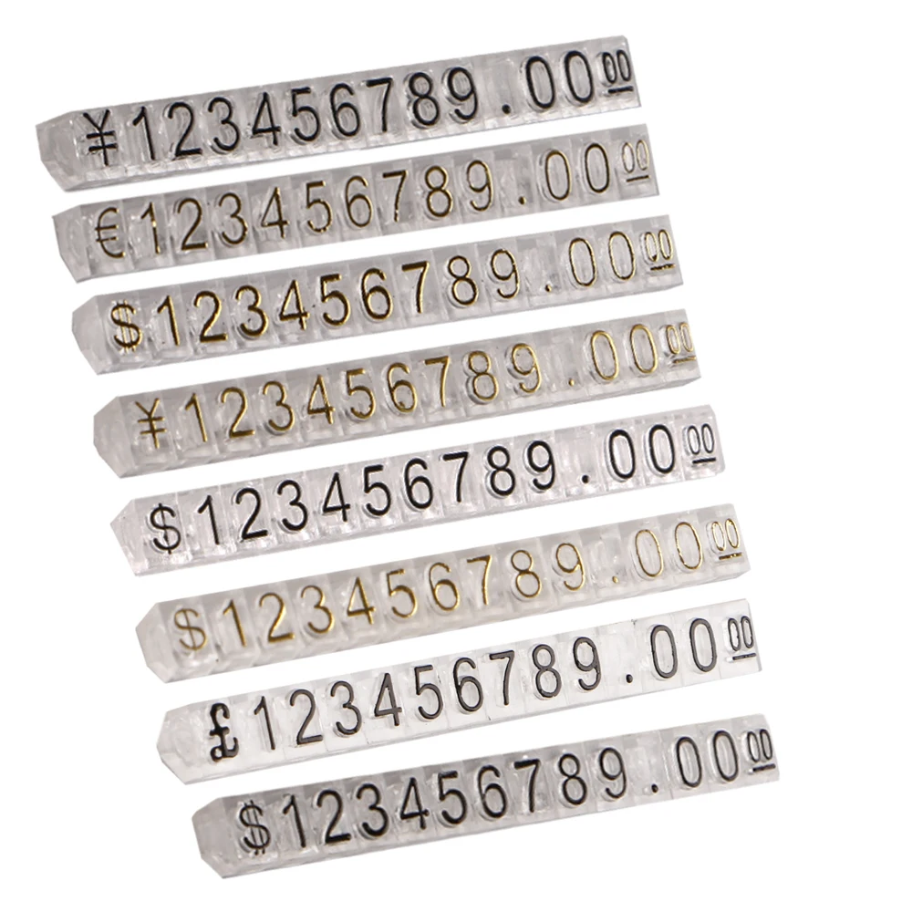 Mini Prezzo Numeri Cubi Blocchi Di Assemblaggio Stick Numeri Combinati Cifre Tag Sign Orologio Gioielli Pop Prezzi Display Stand Frame