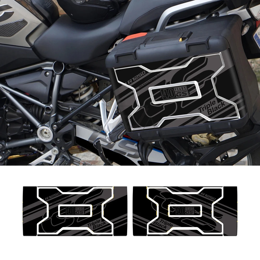Moto Side Box Panniers Sticker Trunk Decorare Decalcomania Per Bmw Vario Case 2004-2012 40 Anni Gs R1250Gs Triple Black Decalcomanie