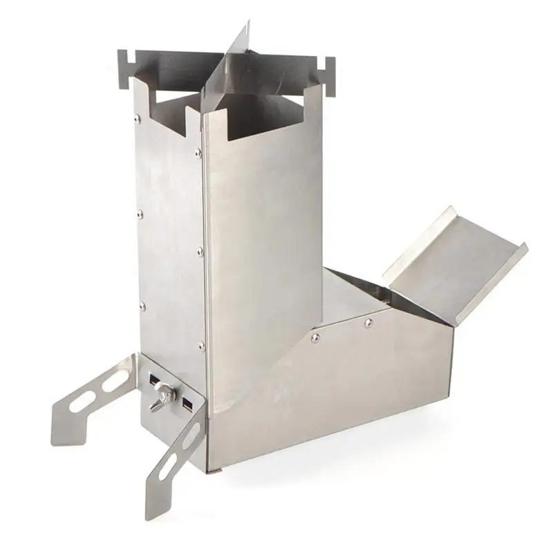 Fornello A Legna Da Campeggio All'Aperto Tenda Portatile Stufa A Legna Bruciatore A Legna Staccabile Stufe A Razzo In Acciaio Inossidabile Picnic Pock