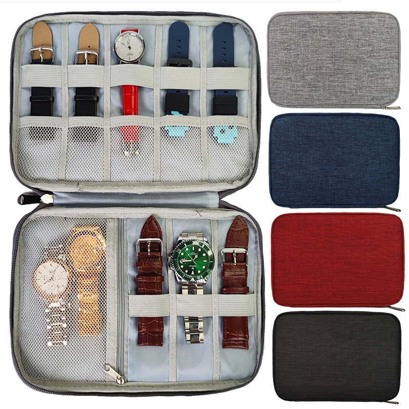 Organizer Band Bag Per Apple/Samsung/Amazfit/Huawei Watch 8/7/Ultra Travel Smart Portable Stand Case Pouch Holder Scatole Di Immagazzinaggio