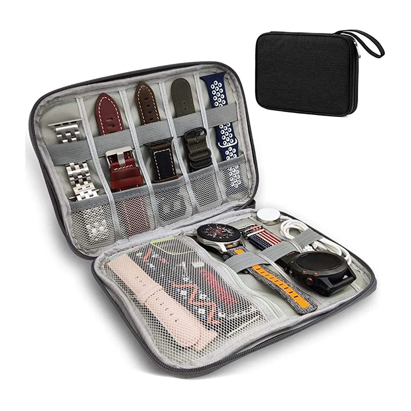 Organizer Band Bag Per Apple/Samsung/Amazfit/Huawei Watch 8/7/Ultra Travel Smart Portable Stand Case Pouch Holder Scatole Di Immagazzinaggio