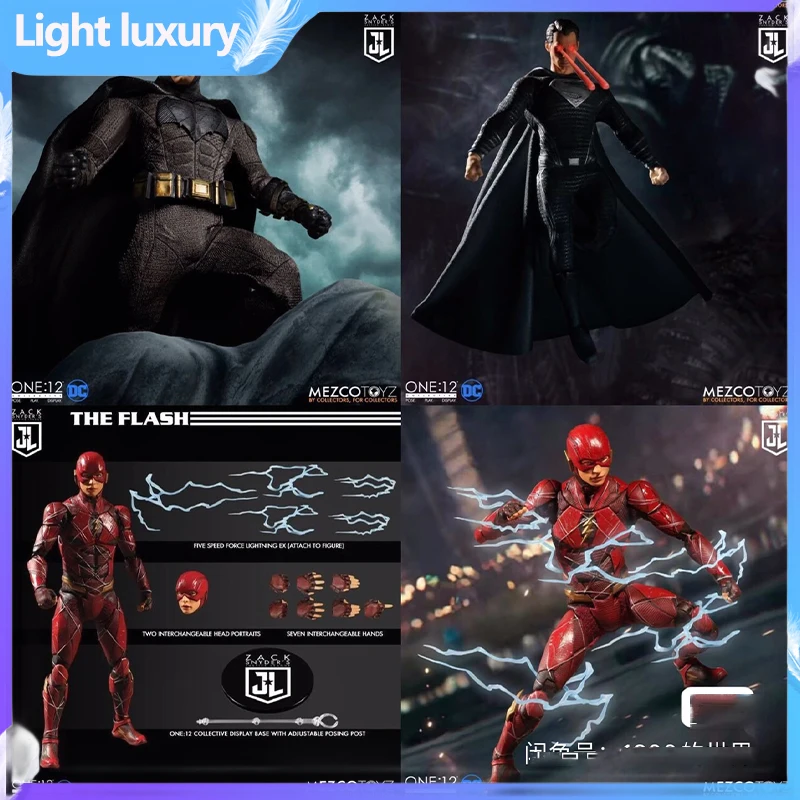 In Magazzino Mezco Dc Justice League Superman Batman The Flashthree Person Suit Anime Action Figure Statue Figurine Dolls Regali Giocattoli