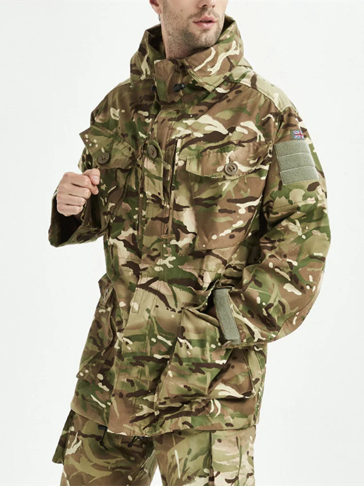 Giacca A Vento Army British Camouflage Tactical M65 Giacca Da Uomo Outdoor Training Caccia Shooting Sniper Field Combat Uniform Coat