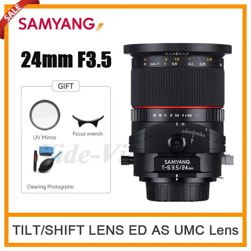 Samyang T-S 24Mm F3.5 Ed Obiettivo Inclinazione/Spostamento Come Obiettivo Umc Per Canon Ef Nikon F Dslr Per Canon M Pentax K, Sony A/E M443 Samsung N
