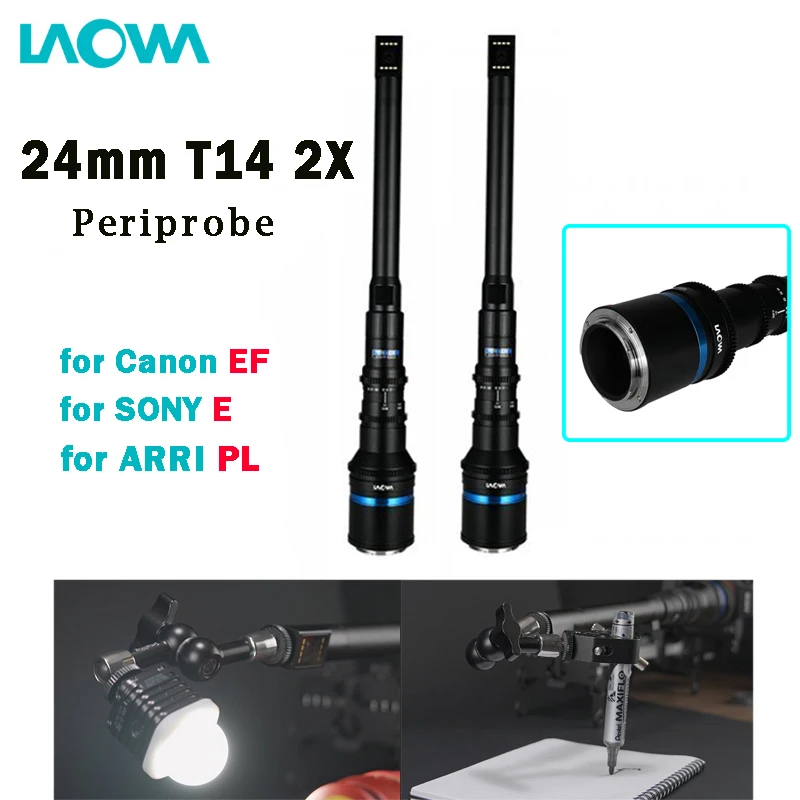 Laowa 24Mm T14 2X Periprobe Cine Lens Covers Marco Probe Full Frame Format Per Canon Ef Sony E Pl Mount Camera Movie Lens