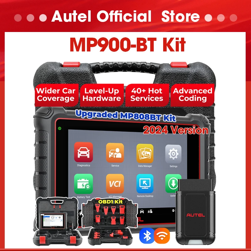 Autel Mp900-Bt Kit Scanner Diagnostico Automotive Obd1 Obd2 Strumenti Di Scansione Doip Canfd Mp900 Bt Oe Ecu Codifica Aggiornata Di Mp808Bt Pro