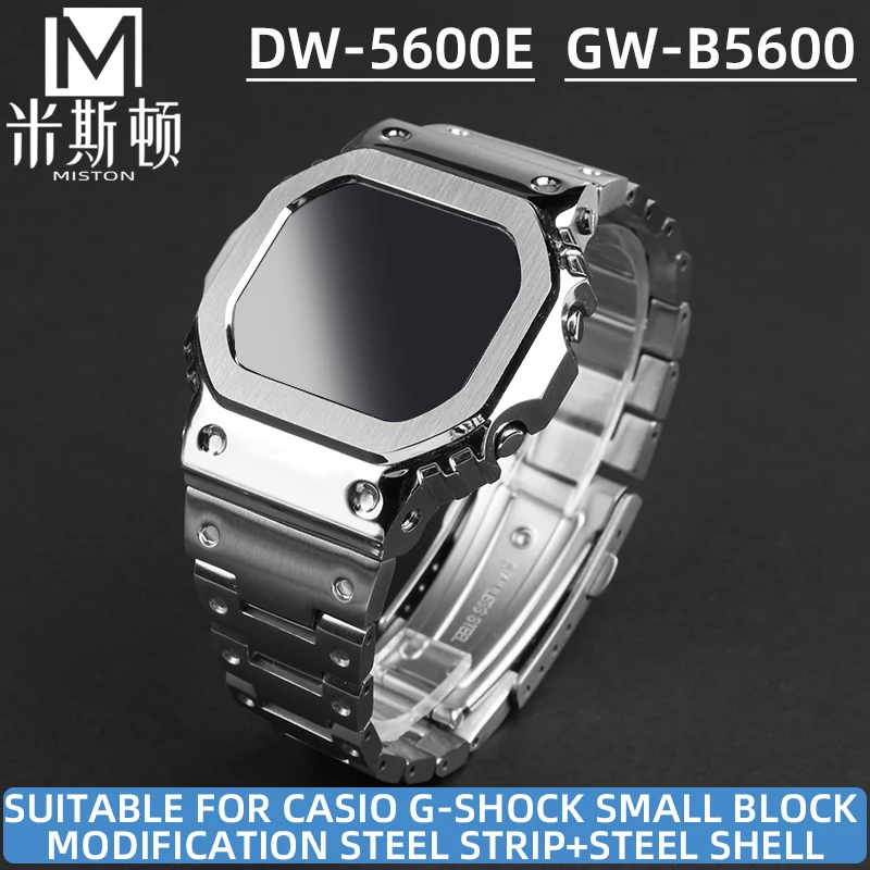 Mod Kit Dw-5600 Sex For Casio Small Square 3229 Dw5600 Gw-B5600 Gw5610 Custodia E Cinturino In Metallo Modello Casew Catena Per Orologi Vintage