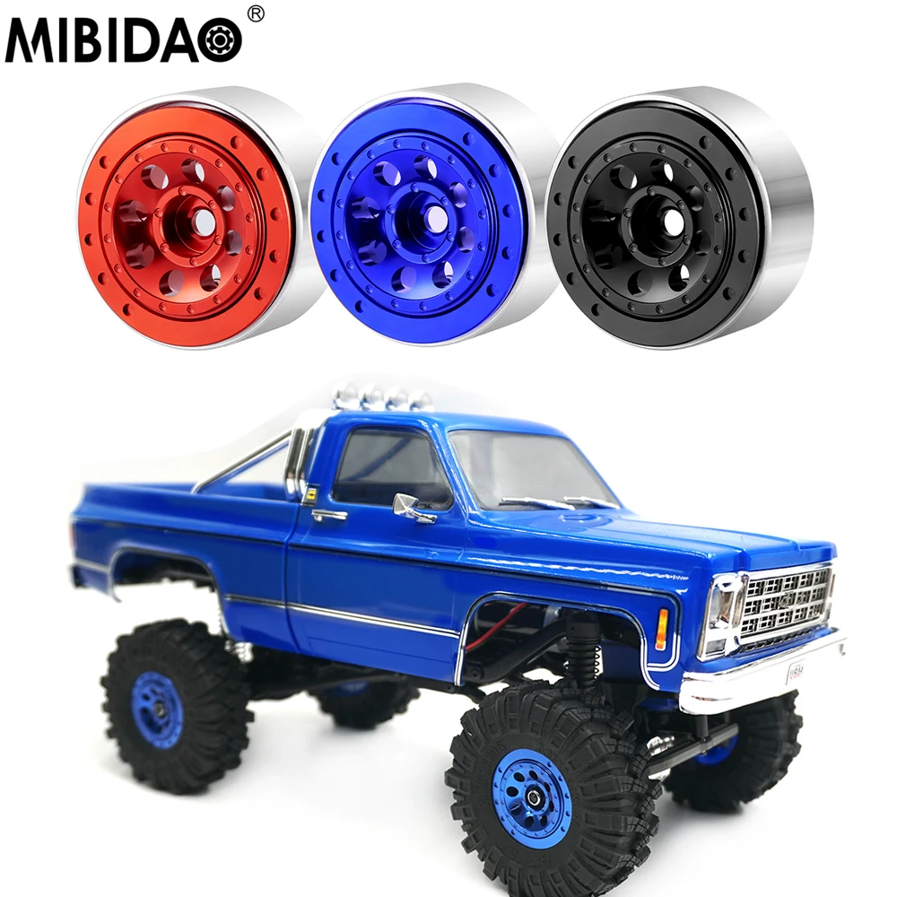 Mibidao 4Pcs Cerchi Mozzo Ruota Beadlock In Metallo Offset Positivo/Negativo + 1/ -3Mm Per Auto Cingolata Bronco Defender Rc 1/18 Trx-4M