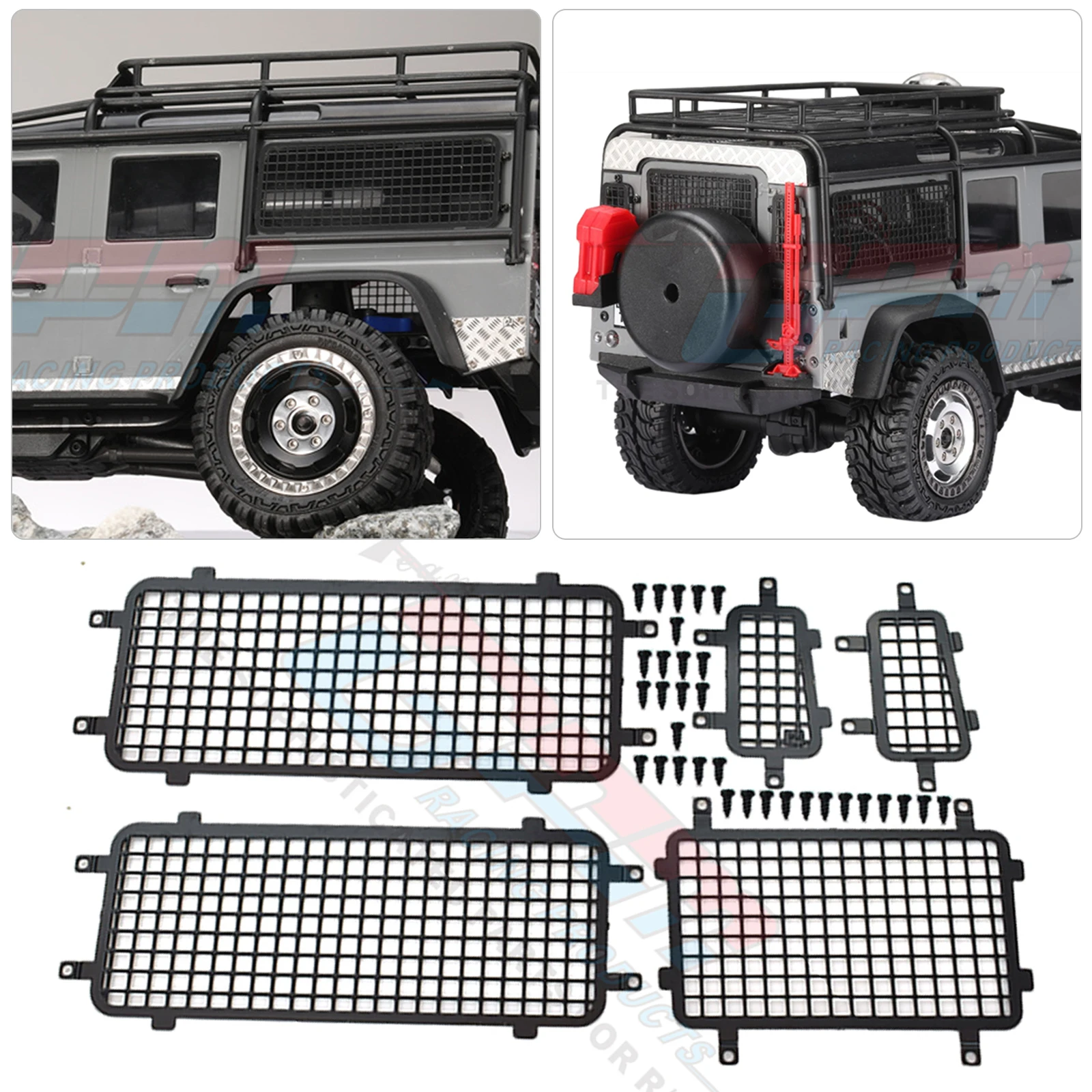 1/18 Trx-4M Land Rover Defender Model Car Climbing Car Upgrade Metal Dimensionale Window Mesh