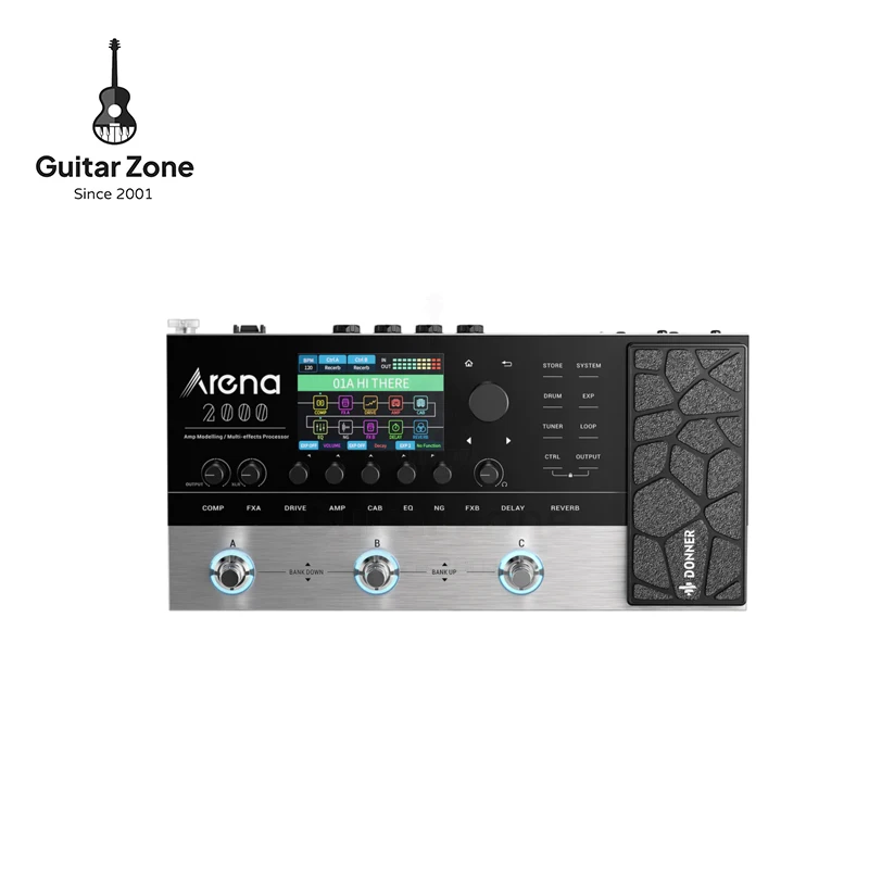 Donner Arena 2000 Amplificatore A Pedale Per Chitarra Multieffetto Che Modella Il Processore A Più Effetti Con 278 Effetti 100 Irs Looper Drum Machine
