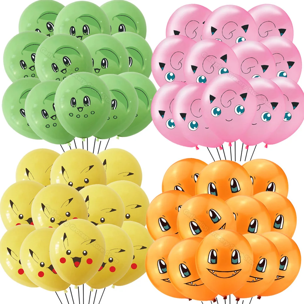 1Set Pokemon Pikachu Charmander Latex Ballon Party Supplies Regali Giocattolo Fai Da Te Bomboniere Per Bambini Decorazione Per Feste Layout Di Scena D