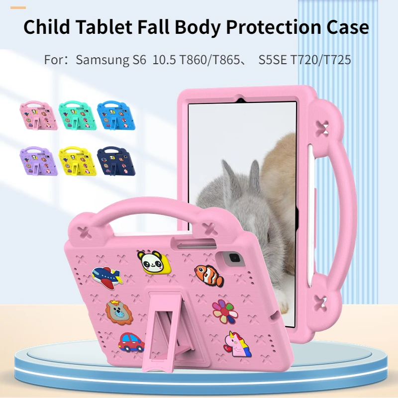 For Samsung S6 10.5 T860/T865 Hand-Held Shock Proof Eva Full Body Cover Handle Stand Case For Kids Tablet S5Se T720/T725 Coque