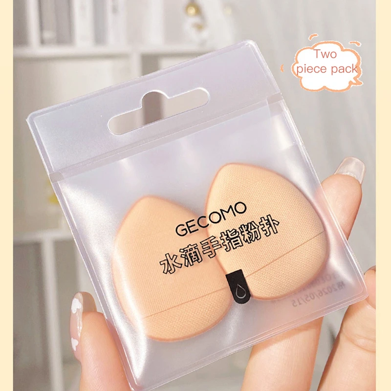 2 Pezzi Mini Finger Puff Foundation Powder Blush Spugne Per Il Trucco Crema Correttore Per Il Viso Accessori Cosmetici Strumenti Per Il Trucco