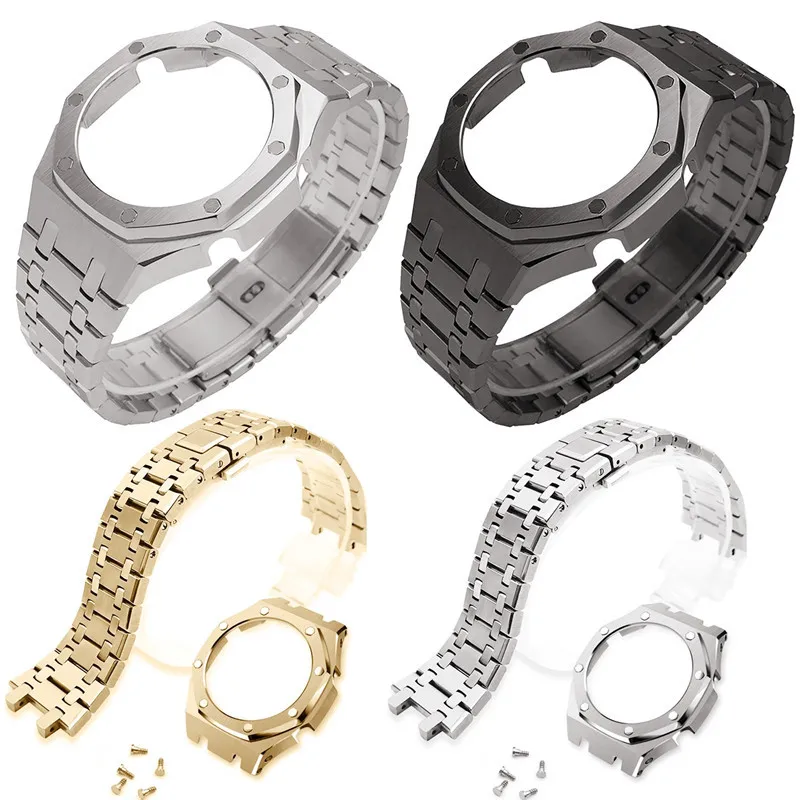 Per Cinturino Casio Ga-2100 2110 Accessori Modificati Ap 3 Generation Farm Oak Case Bracciale Con Cinturino In Acciaio Inossidabile