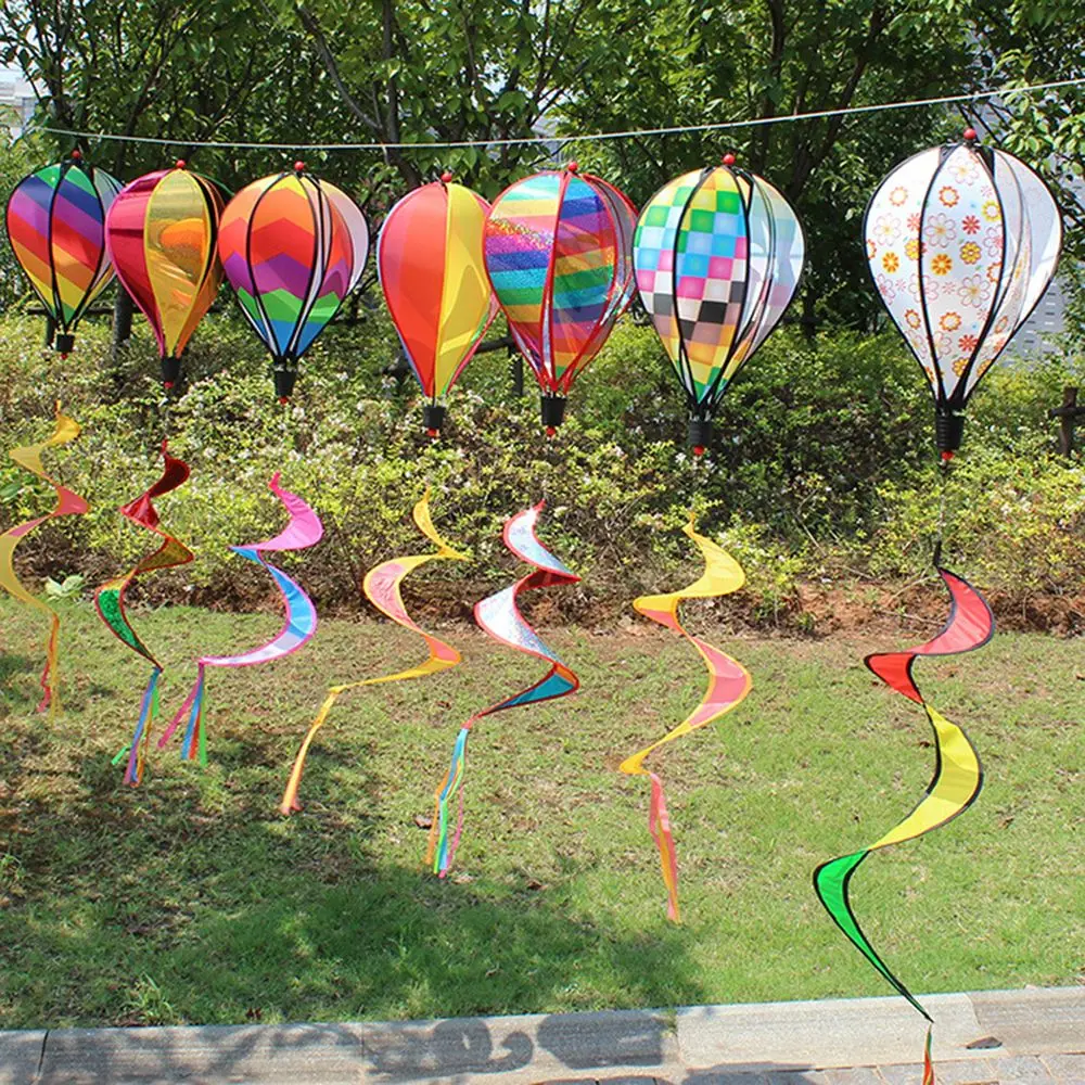 Colorful Wind Twister Yard Decor Lawn Lawn Lawn Decorations Windmills Whirlygig Toys Hot Air Balloon Wind Spinners Pinwheels