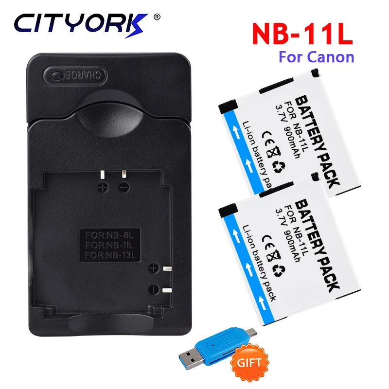 Cityork Nb-11L Nb11L Nb 11L Batteria + Led Smart Charger Per Canon A2600 A3500 A4000Is Ixus 125 132 140 240 245 265 155 Hs Fotocamera