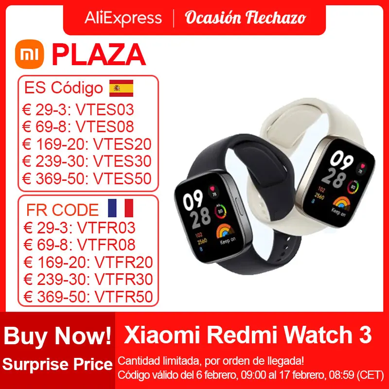 Xiaomi Redmi Watch 3 Smart Watch, 1.75 "Amoled 390X450 Pixel Frequenza Cardiaca Dell'Ossigeno Nel Sangue, Bluetooth Phone Call Uomo/Donna Smart Watch