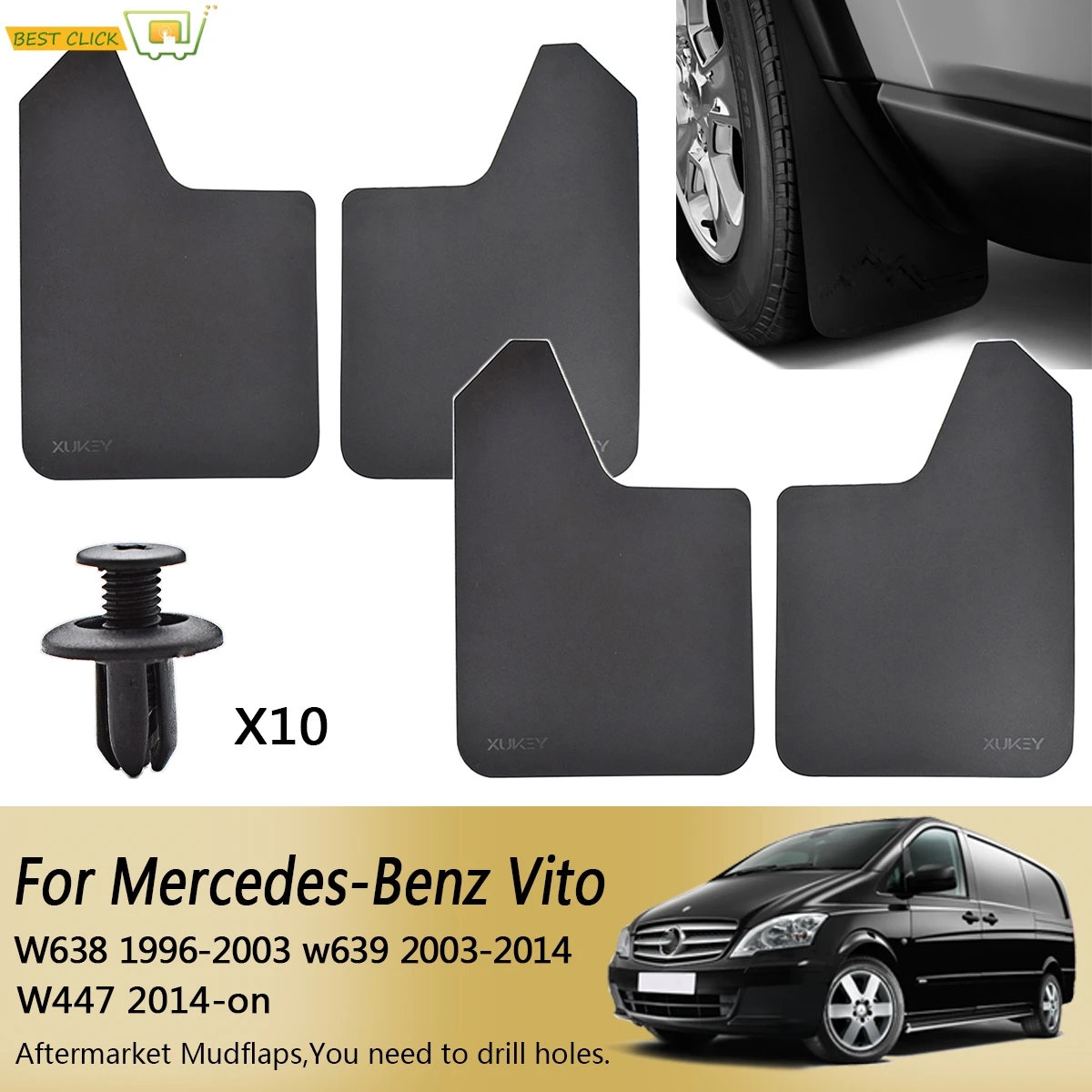 Per Mercedes Benz Vito W638 W639 W447 Viano V-Class A45 Amg Sprinter W901 W902 Rally Mud Flaps Paraspruzzi Paraspruzzi Parafanghi