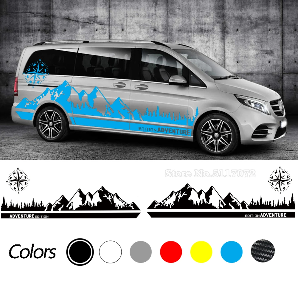 Per Mercedes Benz Classe V Vito Viano W447 W639 W638 Adesivi Per Auto Camper Van Camper Grafica Lato In Vinile Decalcomanie Fai Da Te Tuning