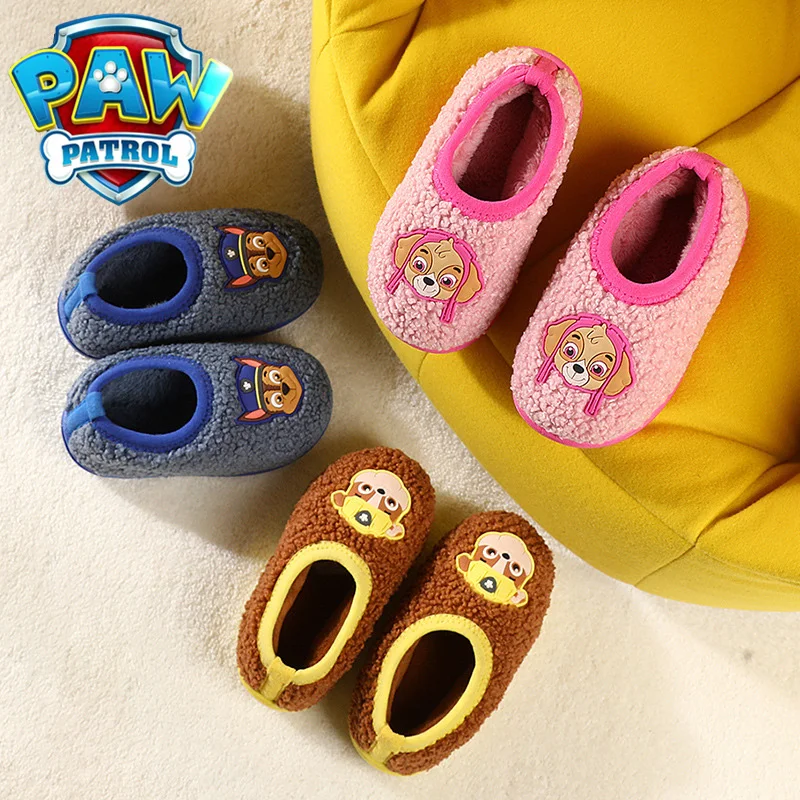 Paw Patrol Cartoon Children Shoes Anime Chase Marshall Rocky Peluche Pantofole In Cotone Caldo Regali Di Compleanno Per Bambini