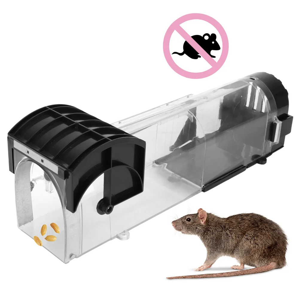 Household Mouse Catcher For Indoor Outdoor Garden Safe Firm Reusable Plastic Rodents Trap Smart Self-Locking Mousetrap