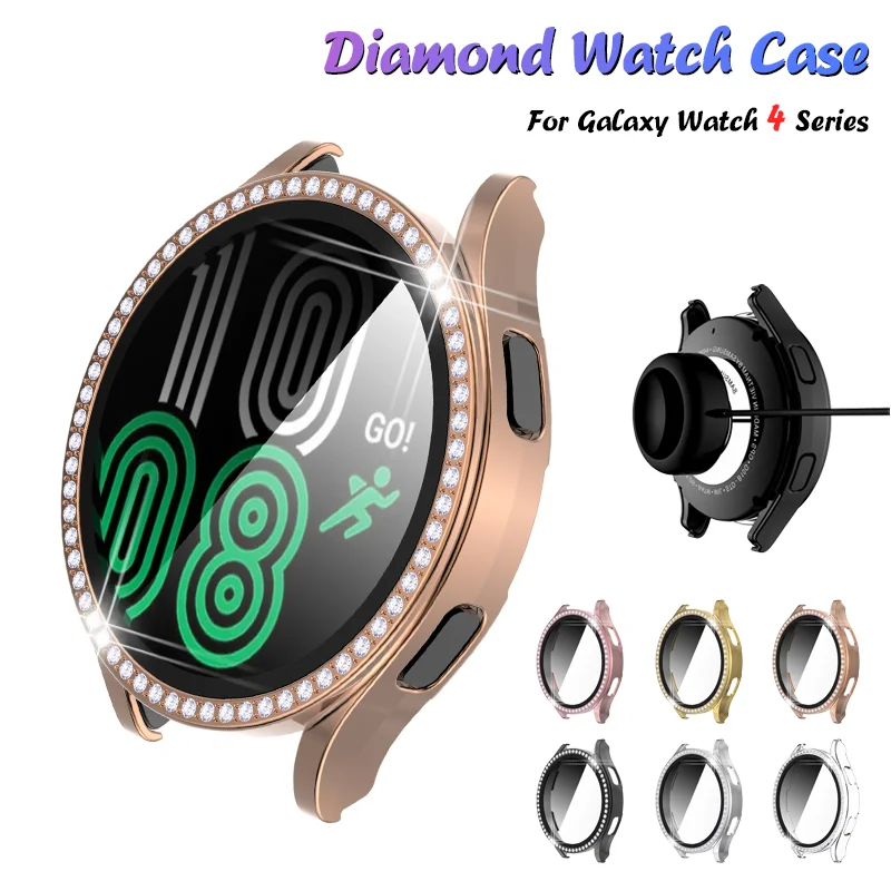 Custodia Protettiva Per Schermo Per Samsung Galaxy Watch 4, Paraurti Antiurto Crystal Diamond Full Cover Per Galaxy Watch 4 40Mm 44Mm
