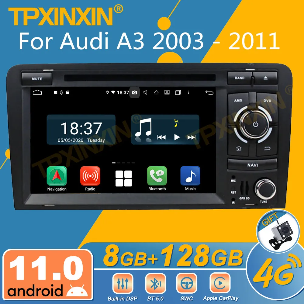 Per Audi A3 2003 - 2011 Autoradio Android 2 Din Autoradio Ricevitore Stereo Navigatore Gps Lettore Multimediale Schermo Unità Principale