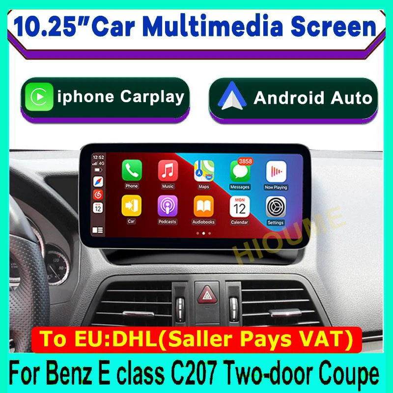 10.25 "Blue-Tooth Android Auto Multimedia Autoradio Touch Screen Per Mercedes Benz Classe E C207 W207 A207 Coupé A Due Porte