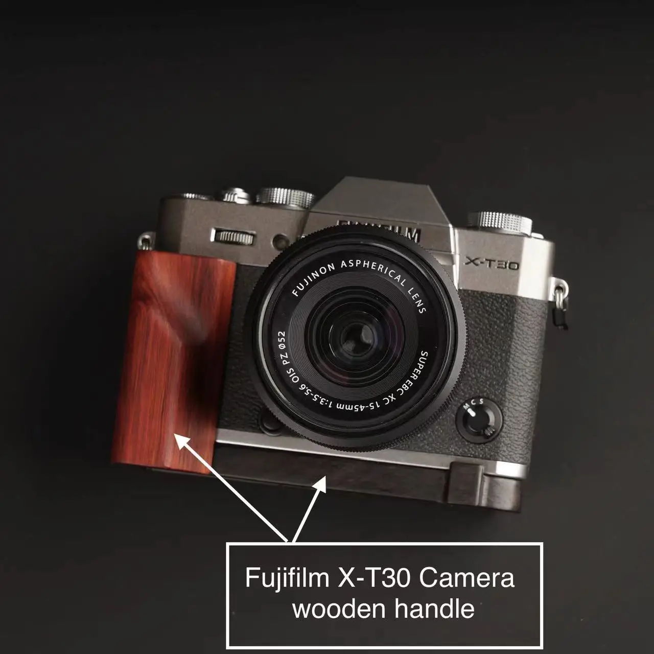 Fujifilm Xt30 Base Con Manico In Legno Massello Design Ultraleggero Legno Massello Legno Di Sandalo Rosso Grigio Gabbia In Legno Di Ebano