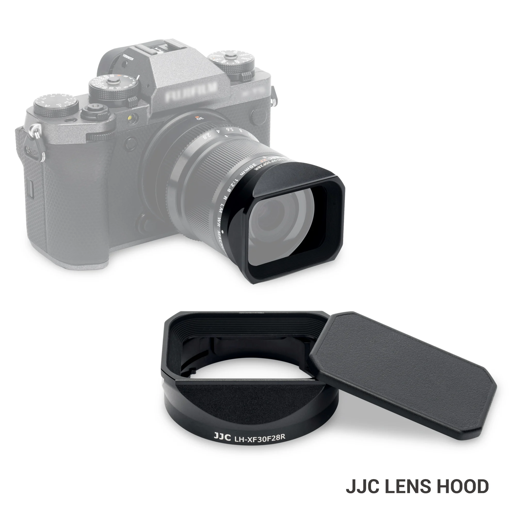 Jjc Paraluce In Metallo Di Forma Quadrata Per Fujifilm Xf 30Mm F/2.8 R Lm Wr Obiettivo Macro Per Xt5 Xt4 Xt3 Xt30Ii Xt30 Xh2 Xh2S Xe4 Xa7