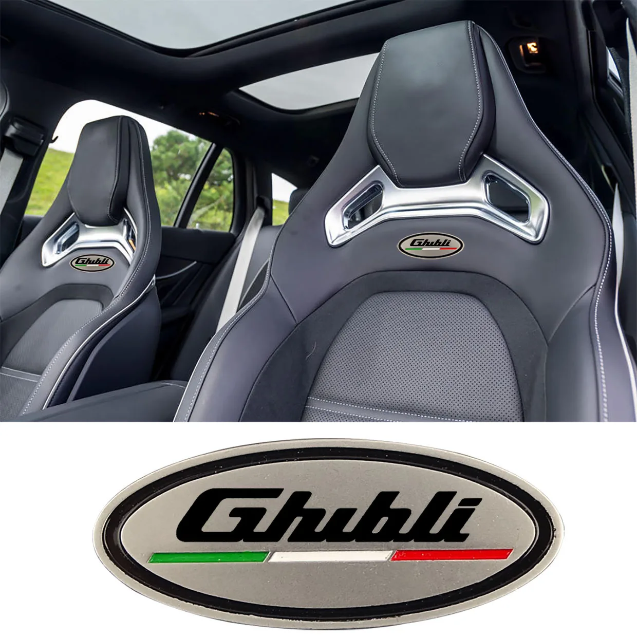 Auto Poggiatesta Sedile Distintivo Adesivo Per Maserati Ghibli Q4 Gransport Granturismo Levante Q4 Mc20 Quattroporte Mc12 Accessori Auto