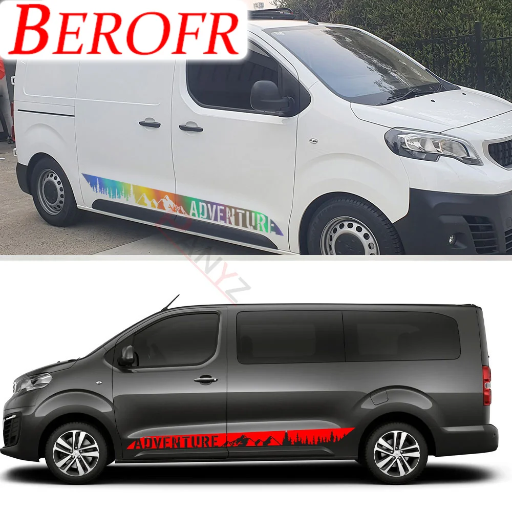 2 Pezzi Adesivi In Vinile Per Porta Laterale Dell'Auto Per Peugeot Expert Traveller Citroen Jumpy Dispatch Fiat Scudo Camper Van Tuning Accessori