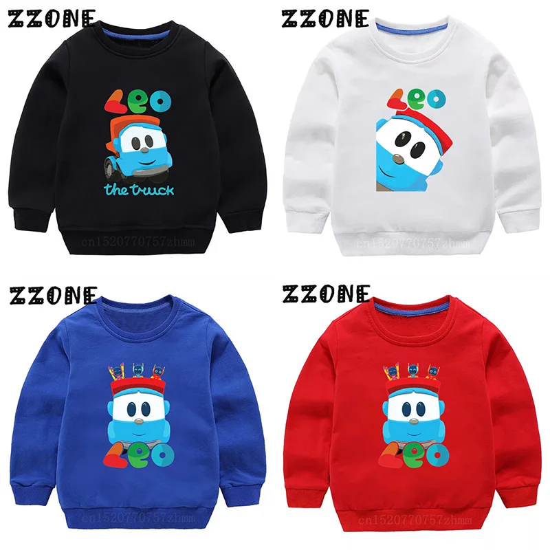Felpe Per Bambini Leo The Truck Tv Show Cute Cartoon Felpe Con Cappuccio Per Bambini Pullover Per Bambini Outwear Top Primavera Autunno Ragazze Ragazz