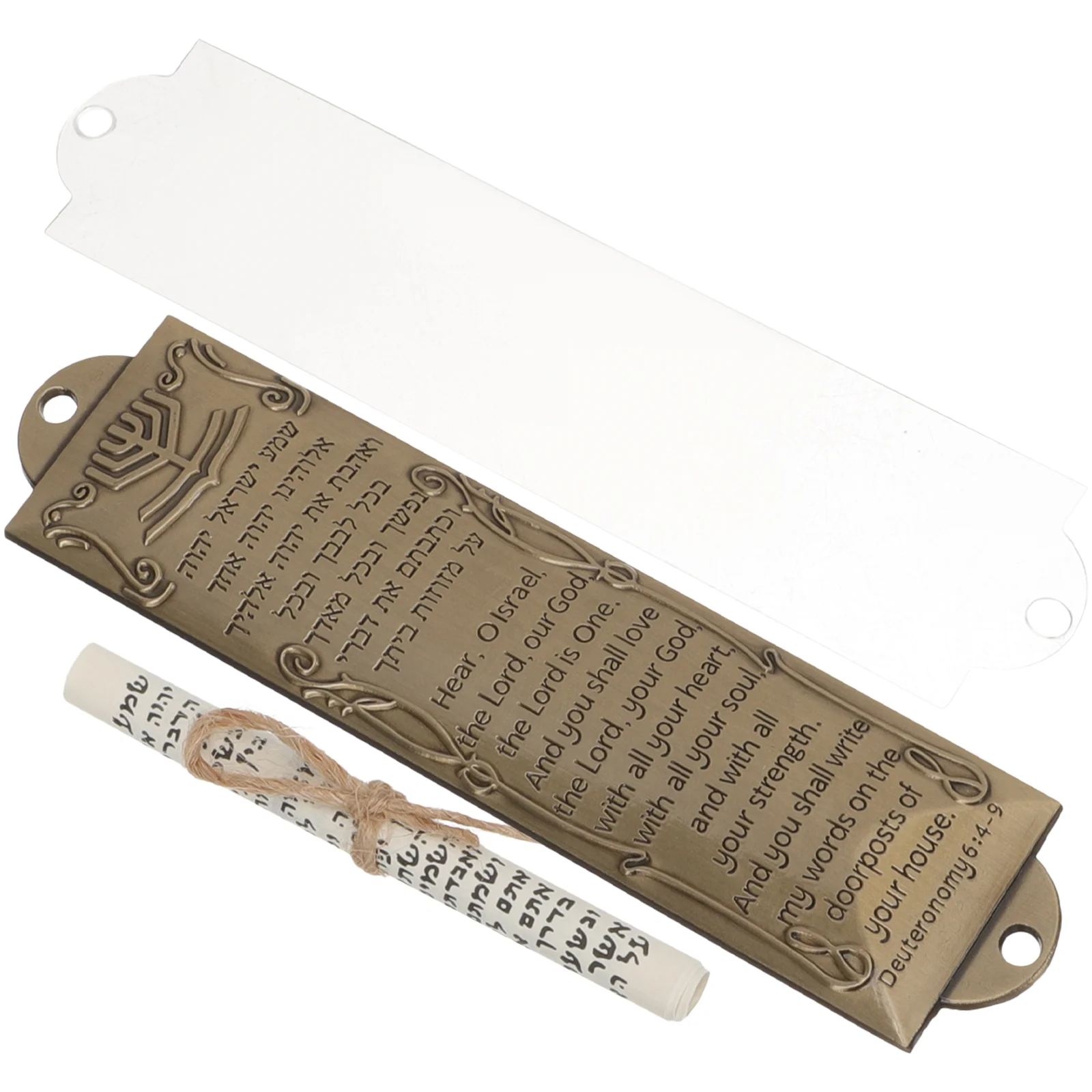 1 Set Decorativo A 2 Fori Vintage Compatto In Metallo Delicato Torah Mezuzah Lega Mezuzah
