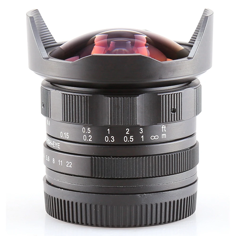 Pixco Aps-C Cl-Mil7528N 7.5 Millimetri F2.8 Fish-Eye Wide Angle Lens Vestito Per Canon Ef-M Mount Eos M M2 M3 M10